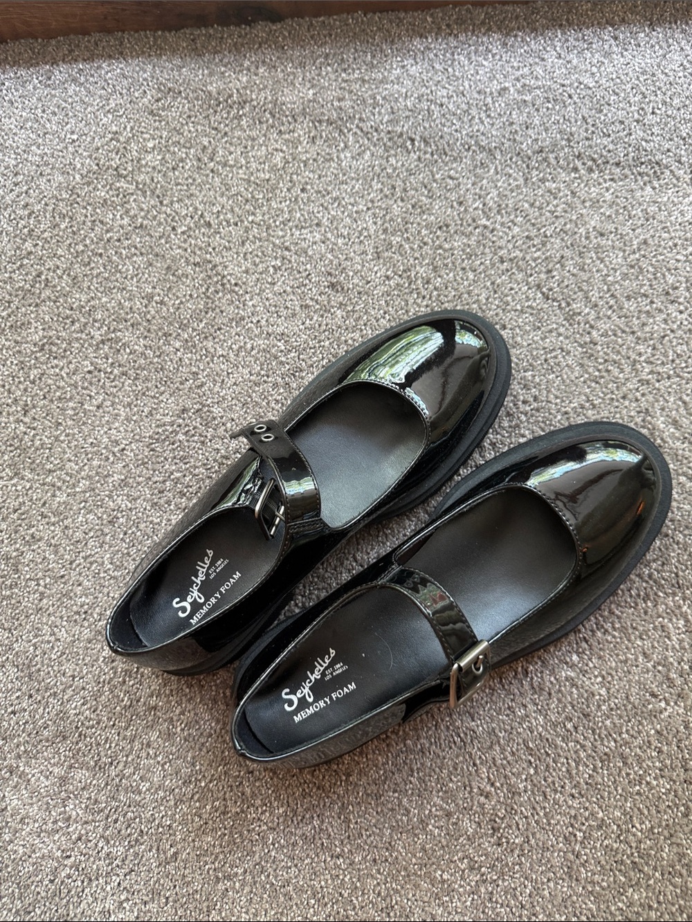Seychelles Black Patent Mary Jane Loafers